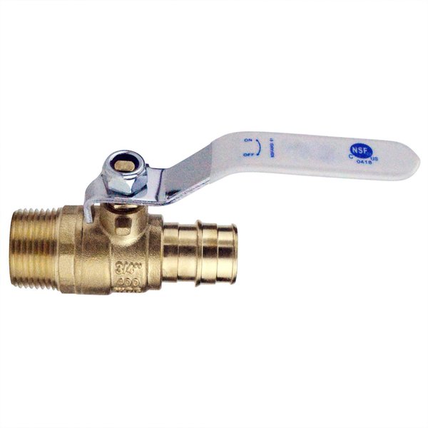 Apollo Expansion Pex 3/4 in. Brass PEX-A Barb x 3/4 in. Male Pipe Thread Ball Valve EPXV34M